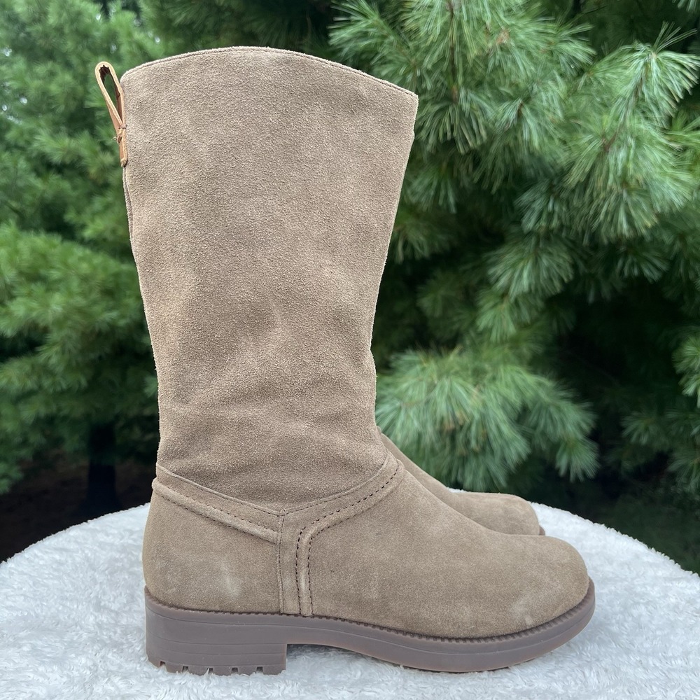 Revitalign Kennedy Boots Womens 8.5 Taupe Suede Mid Calf Orthotic Boots Side Zip